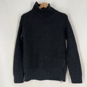 Lululemon Karma Kurmasana Turtleneck Sweater Merino Wool Small Chunky Knit Gray